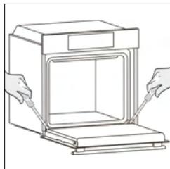 ROSIERES RO6 T3T1CTB1 NOIR - OUTSIDE THE OVEN: removal and cleaning the glass door - 1