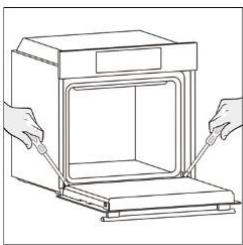 ROSIERES RO6 T3T1CTB1 NOIR - VNĚJŠÍ POVRCH TROUBY: demontáž a čištění skleněných dvířek - 8