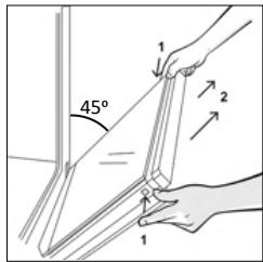 ROSIERES RO6 T3T1CTB1 NOIR - OUTSIDE THE OVEN: removal and cleaning the glass door - 3