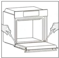 ROSIERES RO6 T3T1CTB1 NOIR - OUTSIDE THE OVEN: removal and cleaning the glass door - 9