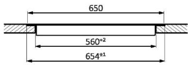 ROSIERES RIF64DCS - MESURES ENCASTREMENT STANDARD 65 HAUT - 4