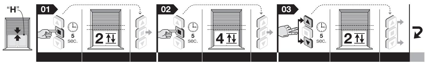 NICE HOME RMEKIT AXS 3017 SH - C - Réglage de la cote « H», par ouverture /fermeture partielle - 1