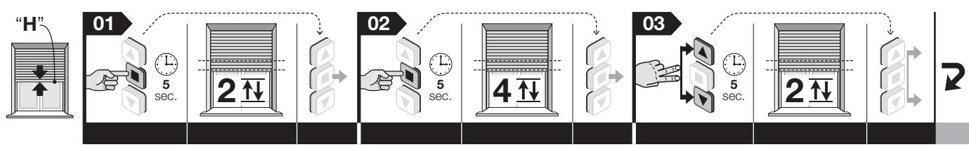 NICE HOME RMEKIT AXS 3017 SH - C - Regolazione della quota "H" per l'apertura/chiusura parziale - 1