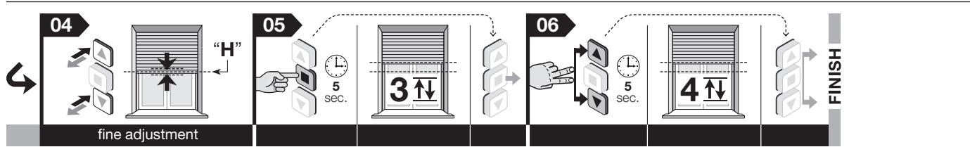 NICE HOME RMEKIT AXS 3017 SH - C - Regolazione della quota "H" per l'apertura/chiusura parziale - 2