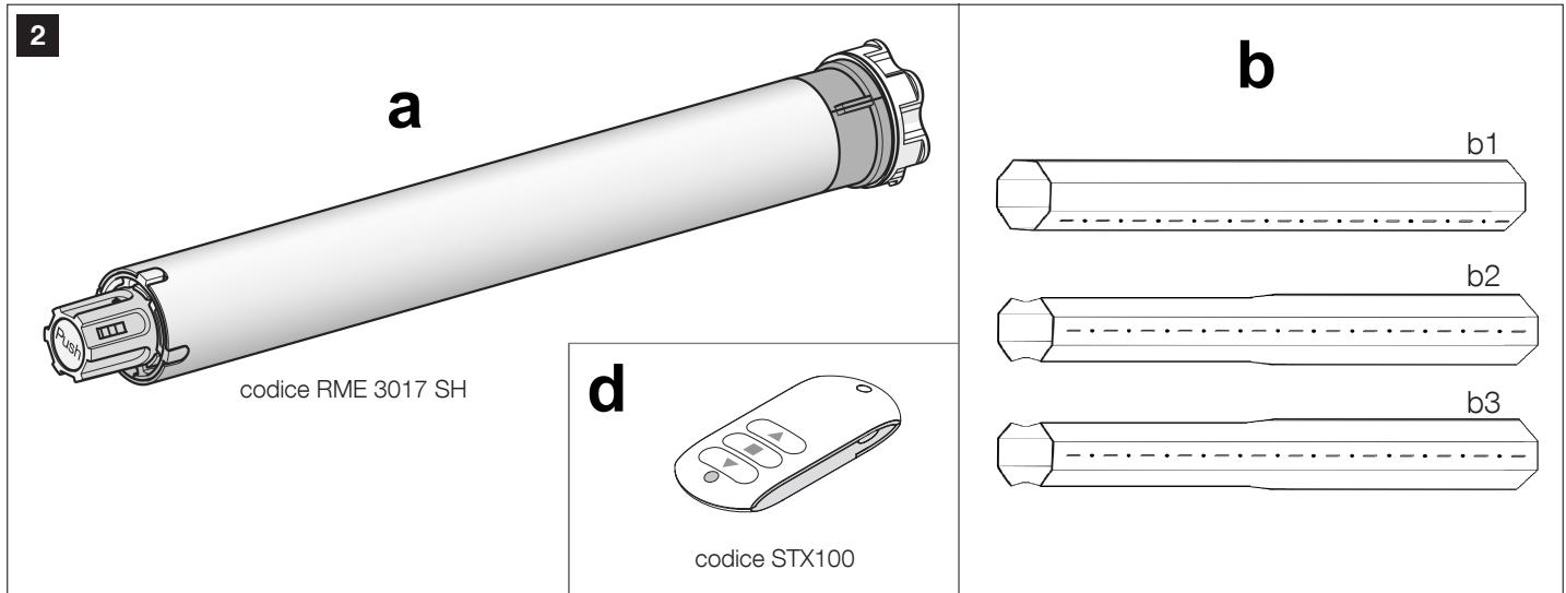 NICE HOME RMEKIT AXS 3017 SH - - COMPONENTI PRESENTI NEL KIT - 1