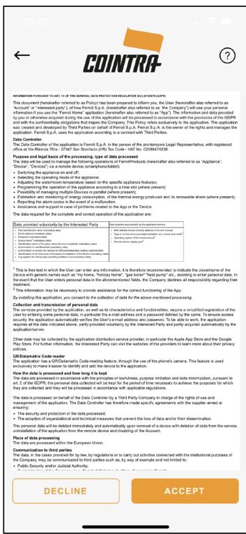 COINTRA OASIS TECH 200 LT - 260 LT - 200 LT-S - 260 LT-S - Política de Privacidad - 1
