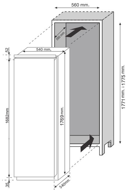 ROSIERES RM4S518EW - PRODUCT DIMENSIONS AND BUILT-IN COMPARTMENT - 1