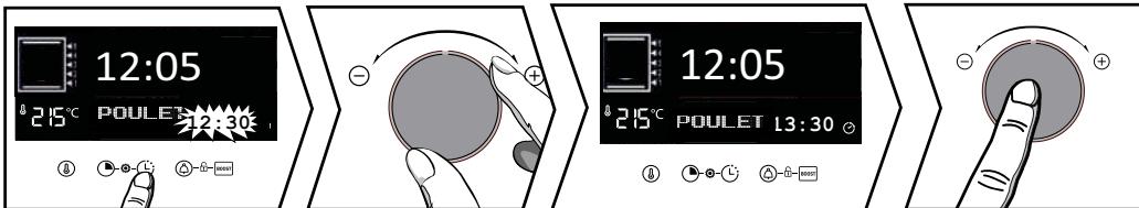 BRANDT BKFP247B - - Modification de l'heure de fin de cuisson - 1