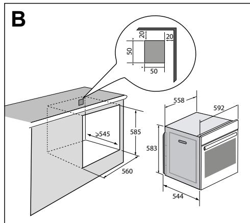 BRANDT BOR7586BB - Choix de l'emplacement et encastrement - 2