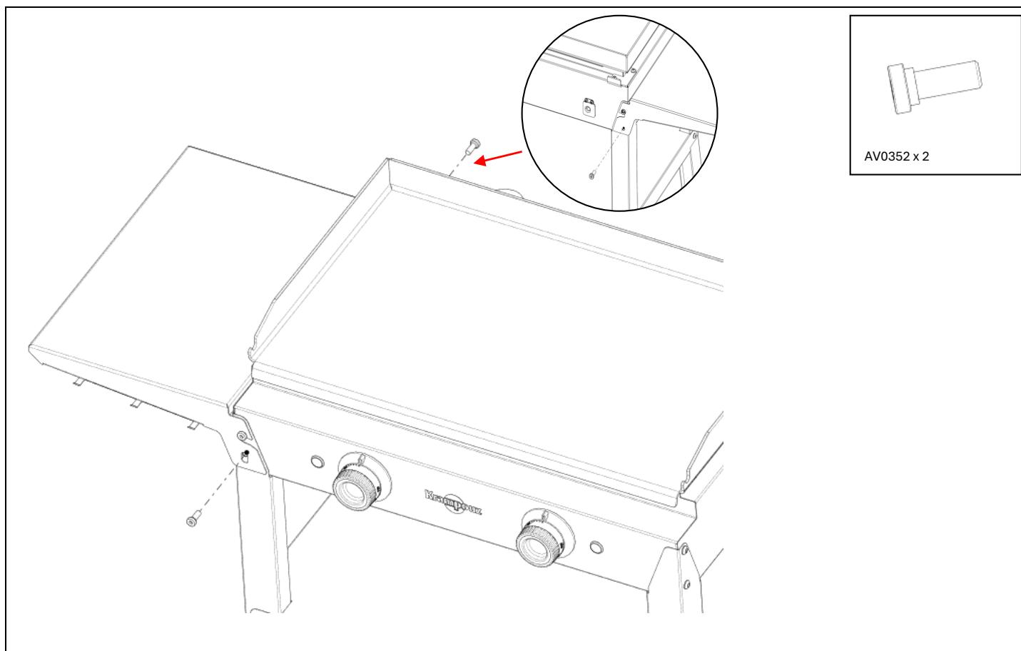 KRAMPOUZ Kombi - STYLE DOUBLE - ASSEMBLAGE 7 - FIXATION DE LA TABLETTE, POSE DU BAC DE RECUPERATION STEP 7 / ETAPA 7 / 7. SCHRITT - 1