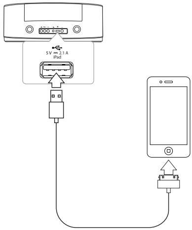 LG ND5630 - Connessione di un iPod/iPhone/iPad (Connettore Lightning/ a 30 pin) a una porta USB - 1
