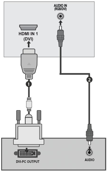 LG 223010 - Connecting with a HDMI to DVI cable - 1
