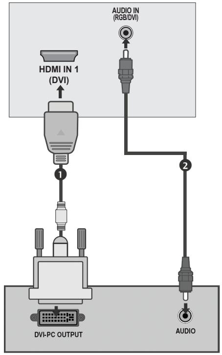 LG 223010 - Connecting with a HDMI to DVI cable - 1