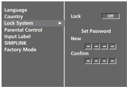 LG 32LC5 - SET PASSWORD &amp; LOCK SYSTEM - 3