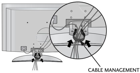 LG 32LC5 - Install the CABLE MANAGEMENT as shown. (Insert it as pushing the loops on the both sides of the cable management.) - 1