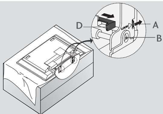 LG 32LC5 - When closing the stand for storage - 1