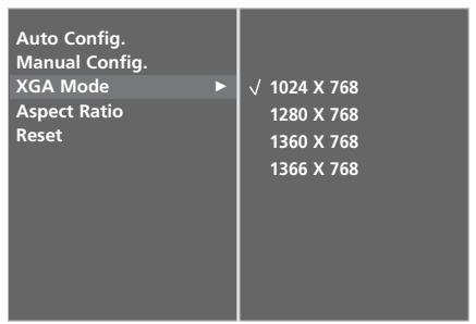 LG 32LC5 - Selecting Wide XGA mode - 3
