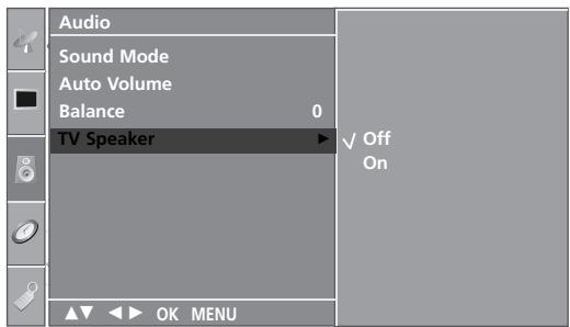 LG 32PC51 - TV SPEAKERS ON/OFF SETUP - 8