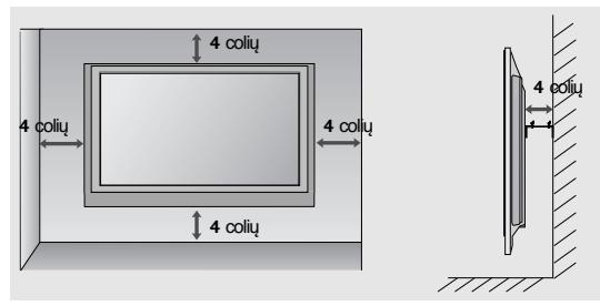 LG 42PG1000 - TVIRTINIMAS PRIE SIENOS: TVIRTINIMAS HORIZONTALIOJE PADUTYJE - 2