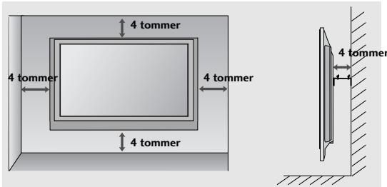 LG 42PG1000 - Vægmontering: Vandret installation - 2