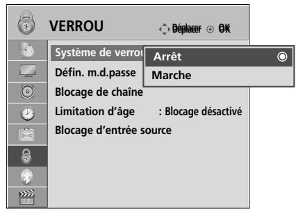 LG 32LH3000 - DÉFINITION DU MOT DE PASSE ET SYSTÈME DE VER-ROUILLAGE - 2