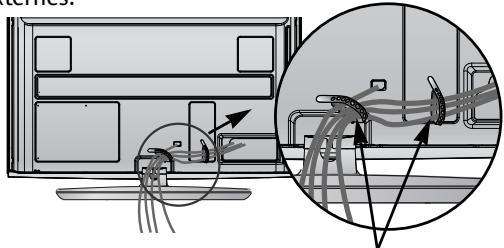 LG 32LH3000 - Après avoir raccordé les câbles selon les instructions, installez l'ATTACHE-CÂBLE comme illustré et regroupez les câbles. - 1