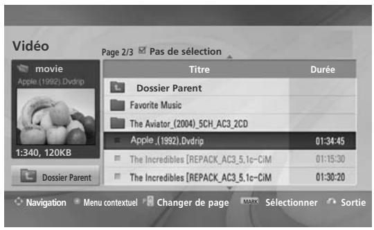 LG 32LH3000 - Sélection du film et menu contextuel - 1