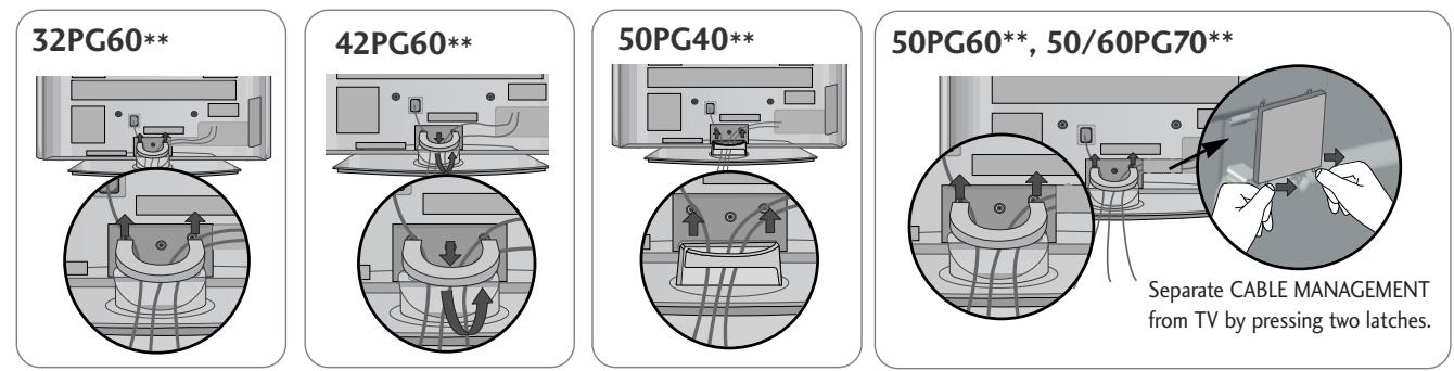 LG 32PG6000 - How to remove the cable management clip - 1