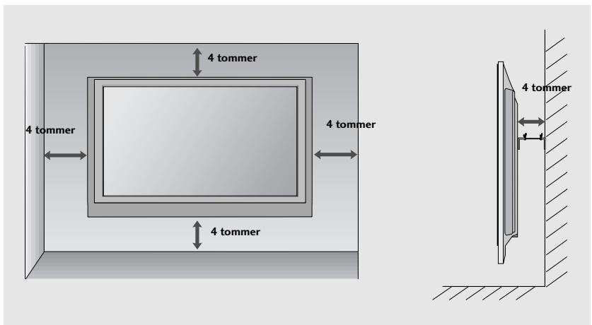 LG 32PG6000 - Vægmontering: Vandret installation - 2