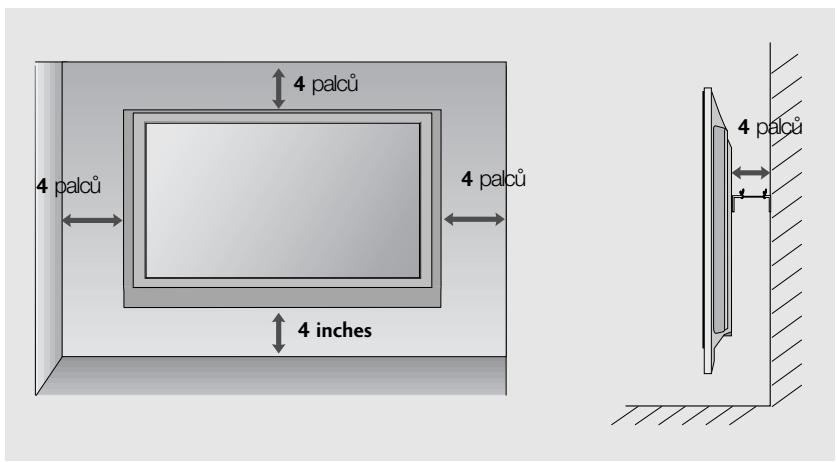 LG 32PG6000 - Montáž na zed: Horizontální instalace - 2