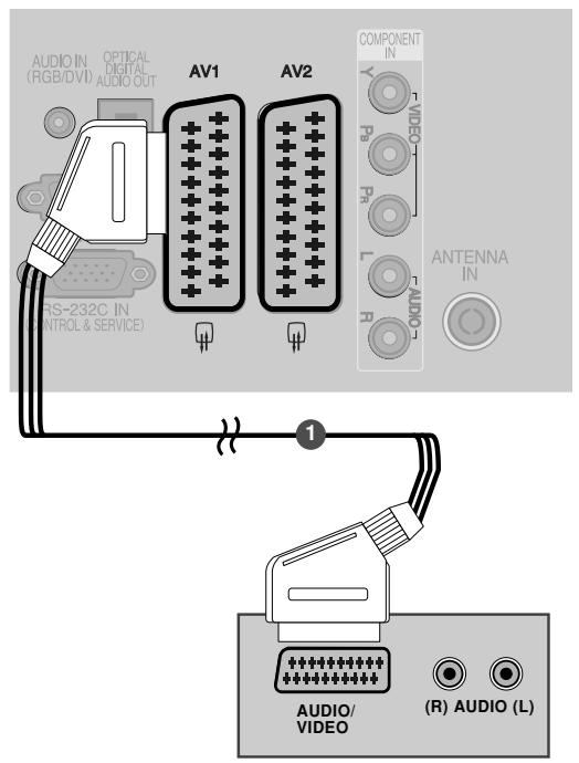 LG 42PQ3000 - Connecting with a Euro Scart cable - 1