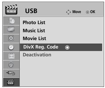 LG 42PQ3000 - DIVX REGISTRATION CODE (Only 42/50PQ60**, 50PS60**) - 1
