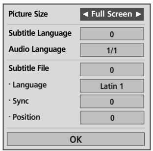 LG 42PQ3000 - DivX Audio Language & Subtitle Language - 1