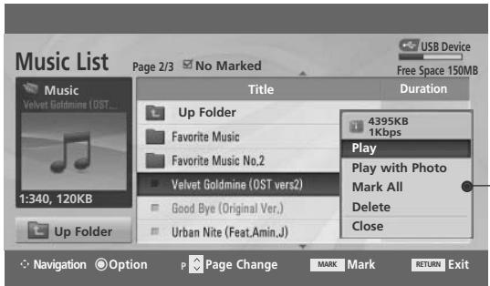LG 42PQ3000 - Music Selection and PopUp Menu - 3