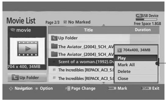 LG 42PQ3000 - Movie Selection and PopUp Menu - 3