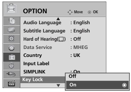 LG 42PQ3000 - KEY LOCK - 2