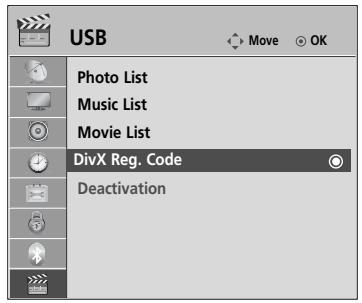 LG 55SL8000 - DIVX REGISTRATION CODE - 1