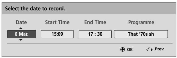 LG 55SL8000 - Button Function in Record/Remind Setting Mode - 5