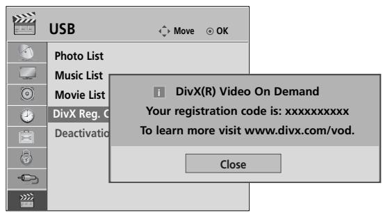 LG 15EL9500 - DIVX REGISTRATION CODE - 3