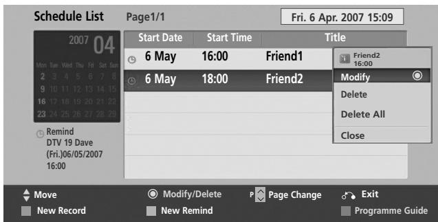 LG 15EL9500 - Button Function in Schedule List Mode - 6