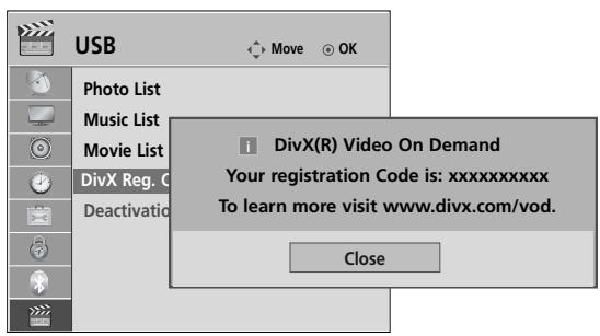 LG 19LU5000 - DIVX REGISTRATION CODE - 3