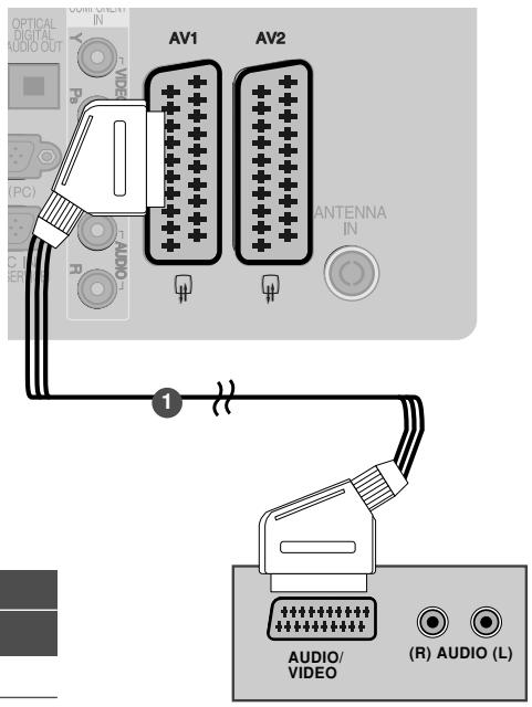 LG 19LU5000 - Connecting with a Euro Scart cable - 1