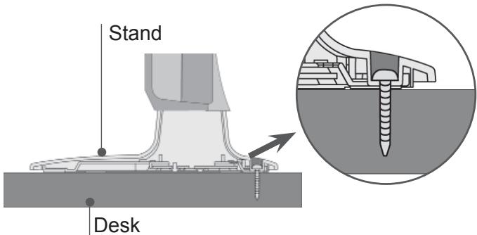 LG 32LD450 - ATTACHING THE TV TO A DESK (Only 26/32LD35\*\*, 26/32LD34\*\*) - 2