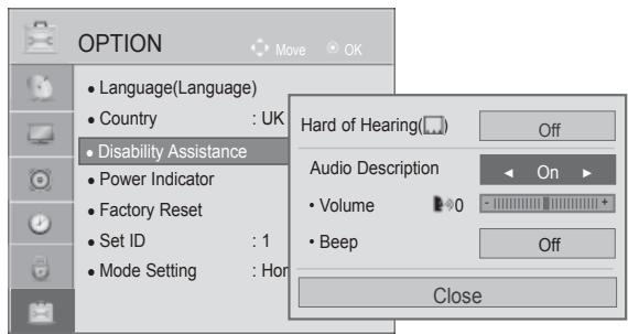 LG 32LD450 - AUDIO DESCRIPTION (IN DIGITAL MODE ONLY) - 3