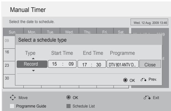 LG 32LD450 - Button Function in Record/Remind Setting Mode - 2