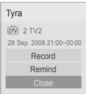 Tyra DTV 2 TV2 28 Sep. 2008 21:00~00:00 Record Remind Close