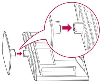 Technical diagram showing a mechanical component with a fan and a magnified inset highlighting a detail of a connector or assembly.