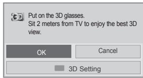 Put on the 3D glasses. Sit 2 meters from TV to enjoy the best 3D view. OK Cancel 3D Setting
