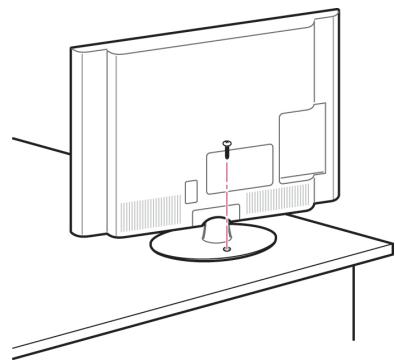 LG 32LV3400 - Securing the TV to a table - 1