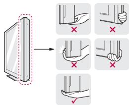 Diagram illustrating how to adjust a panel with red X marks and a checkmark, showing step-by-step instructions.